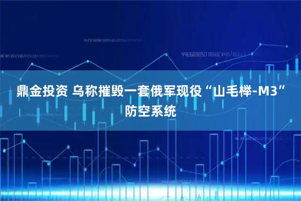 鼎金投资 乌称摧毁一套俄军现役“山毛榉-M3”防空系统