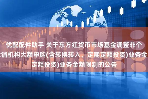 优配配件助手 关于东方红货币市场基金调整非个人投资者在代销机构大额申购(含转换转入、定期定额投资)业务金额限制的公告
